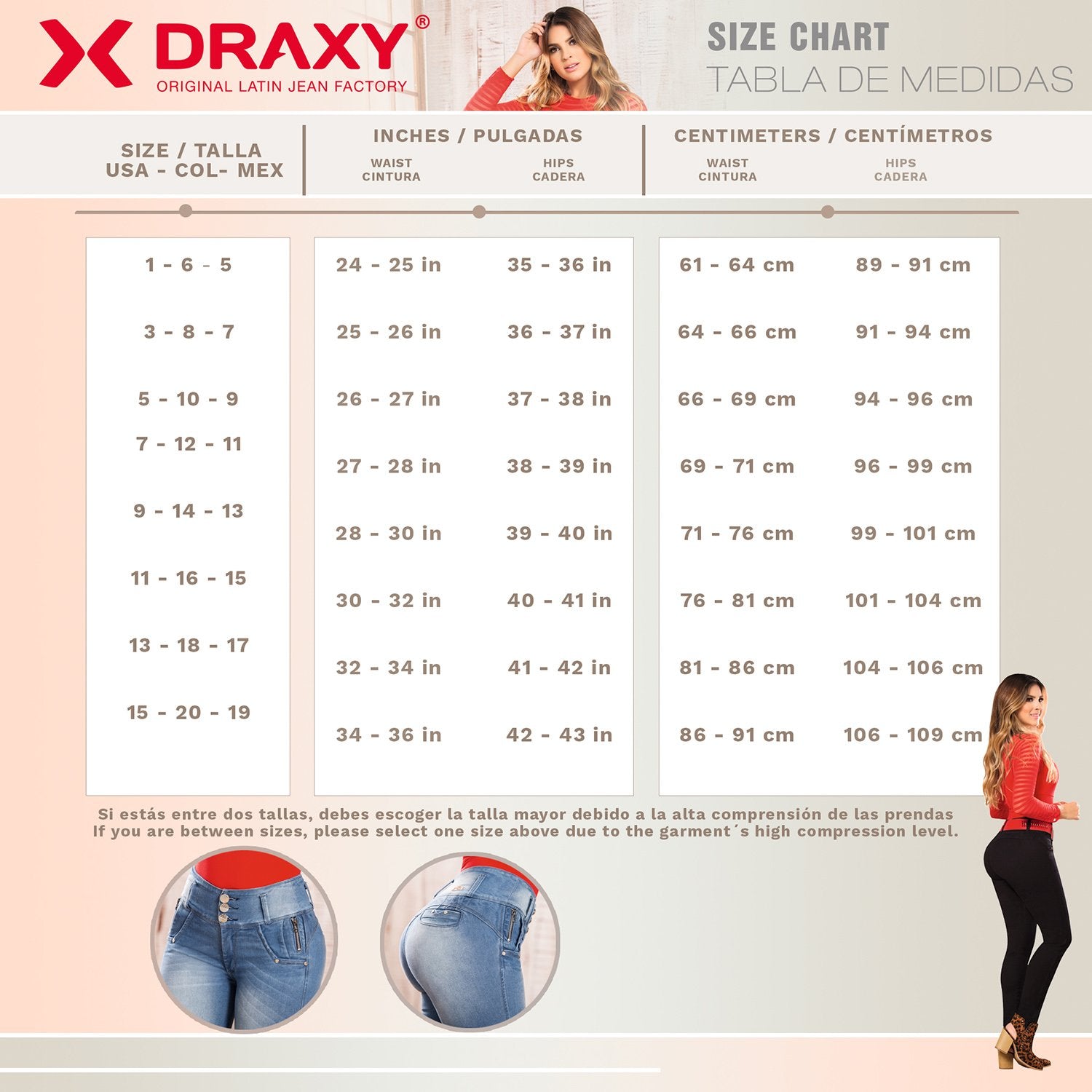 Draxy 1449 | Heavy Butt Lifter & Booster Classic Skinny Tight Looks in Denim Jeans - fajacolombian