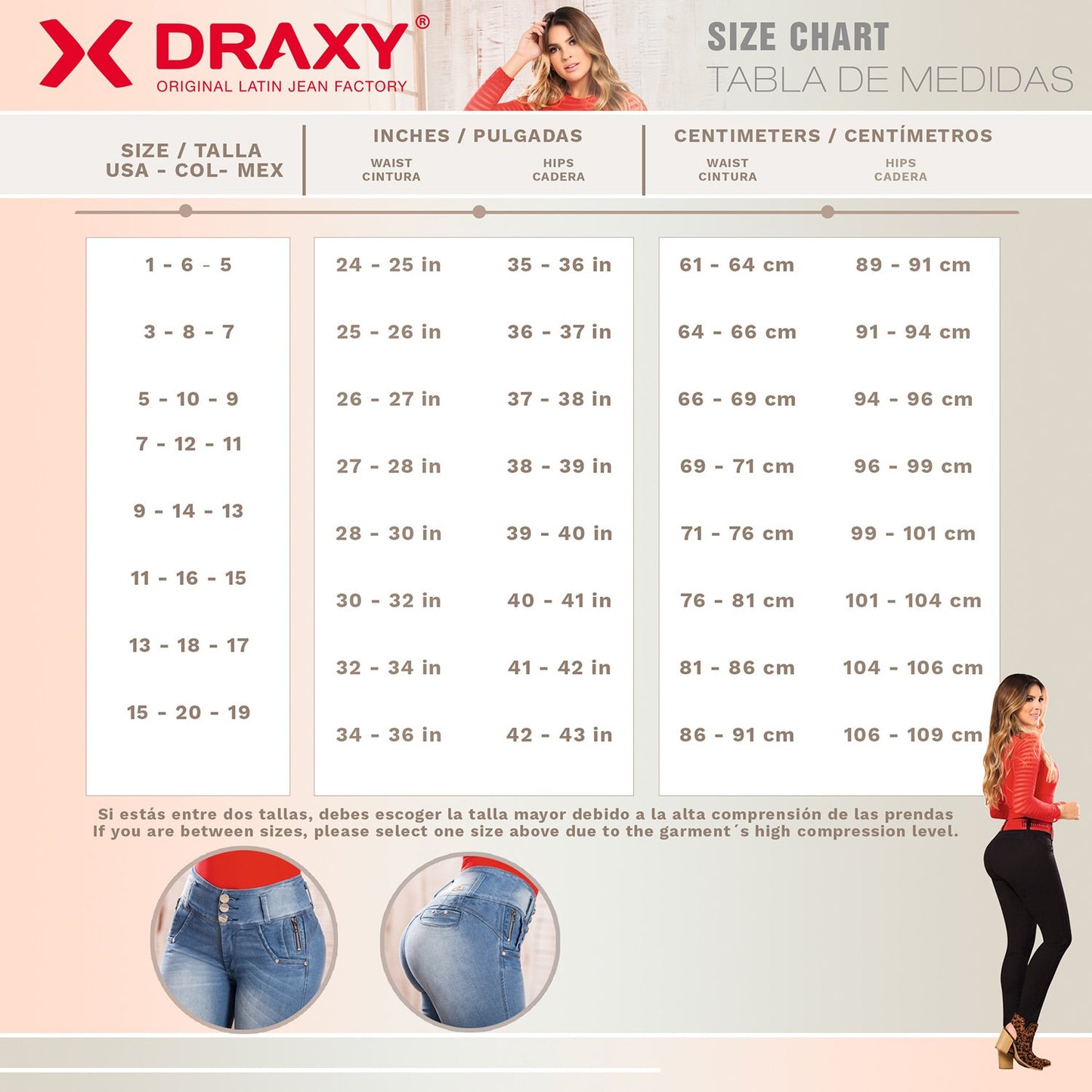 Draxy 1445 | Modern Butt Lifting Skinny Denim Jeans for Women - fajacolombian