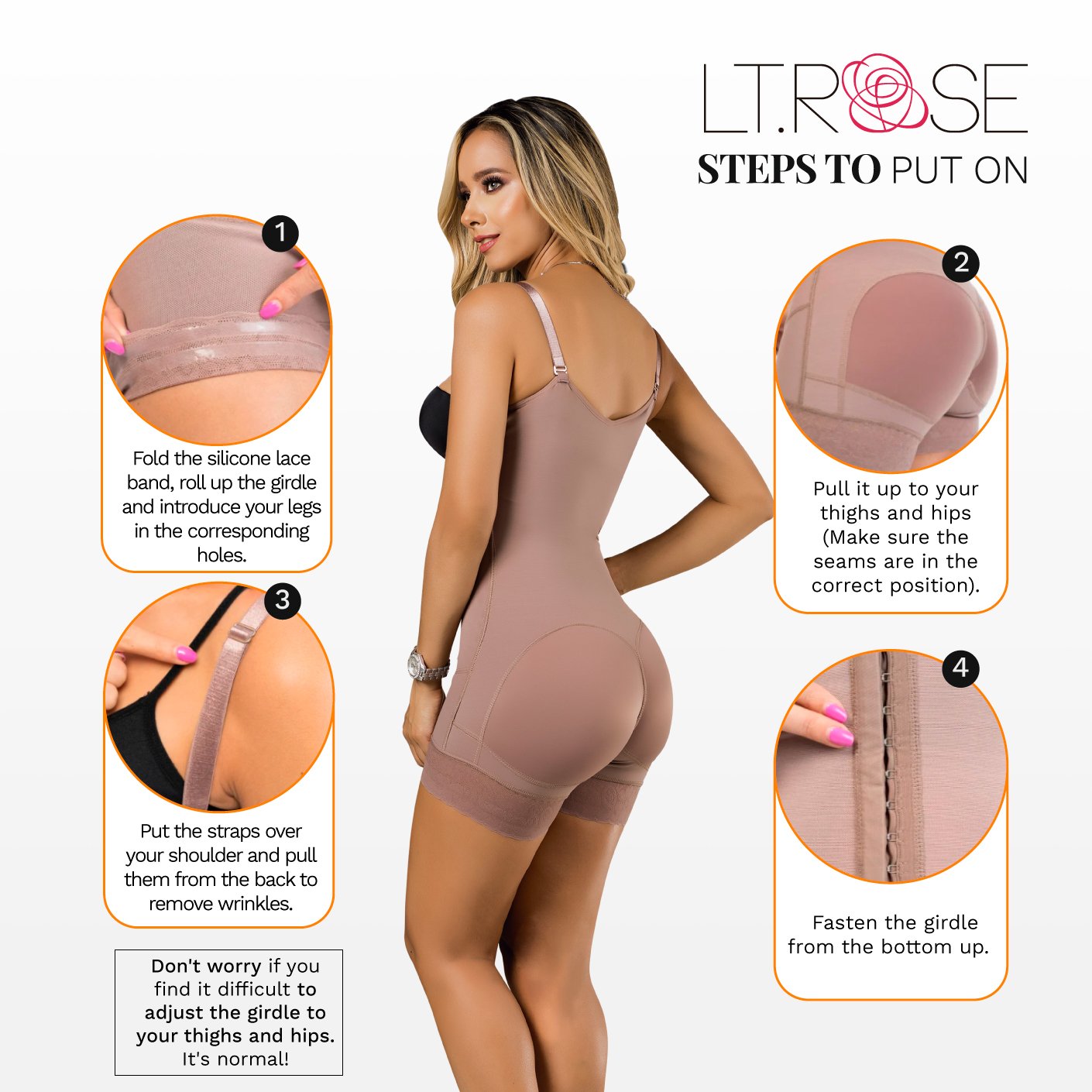 LATY ROSE 21113 | Open Bust Mid Thighs Butt-Lifting Girdle with Adjustable Straps | Perfect Bodysuit for Everyday Use - fajacolombian