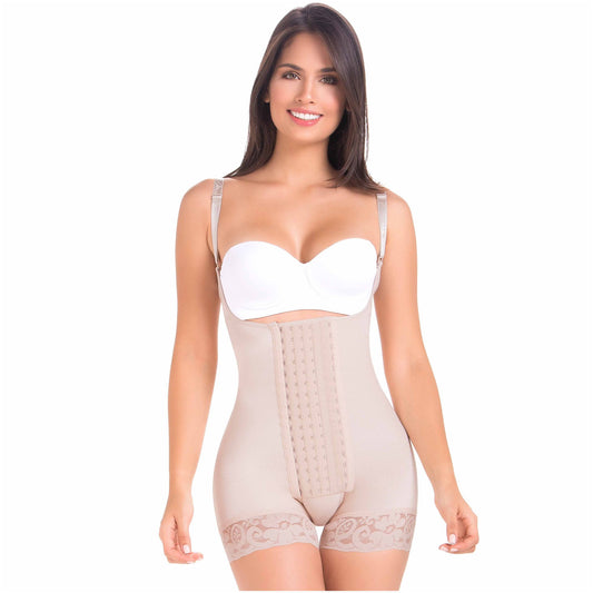 MariaE Fajas 9531 | Beautiful Mid Thigh Strapless Body Shaper for Dresses | Tummy Control & Butt Lifting Shapewear for Dress - fajacolombian