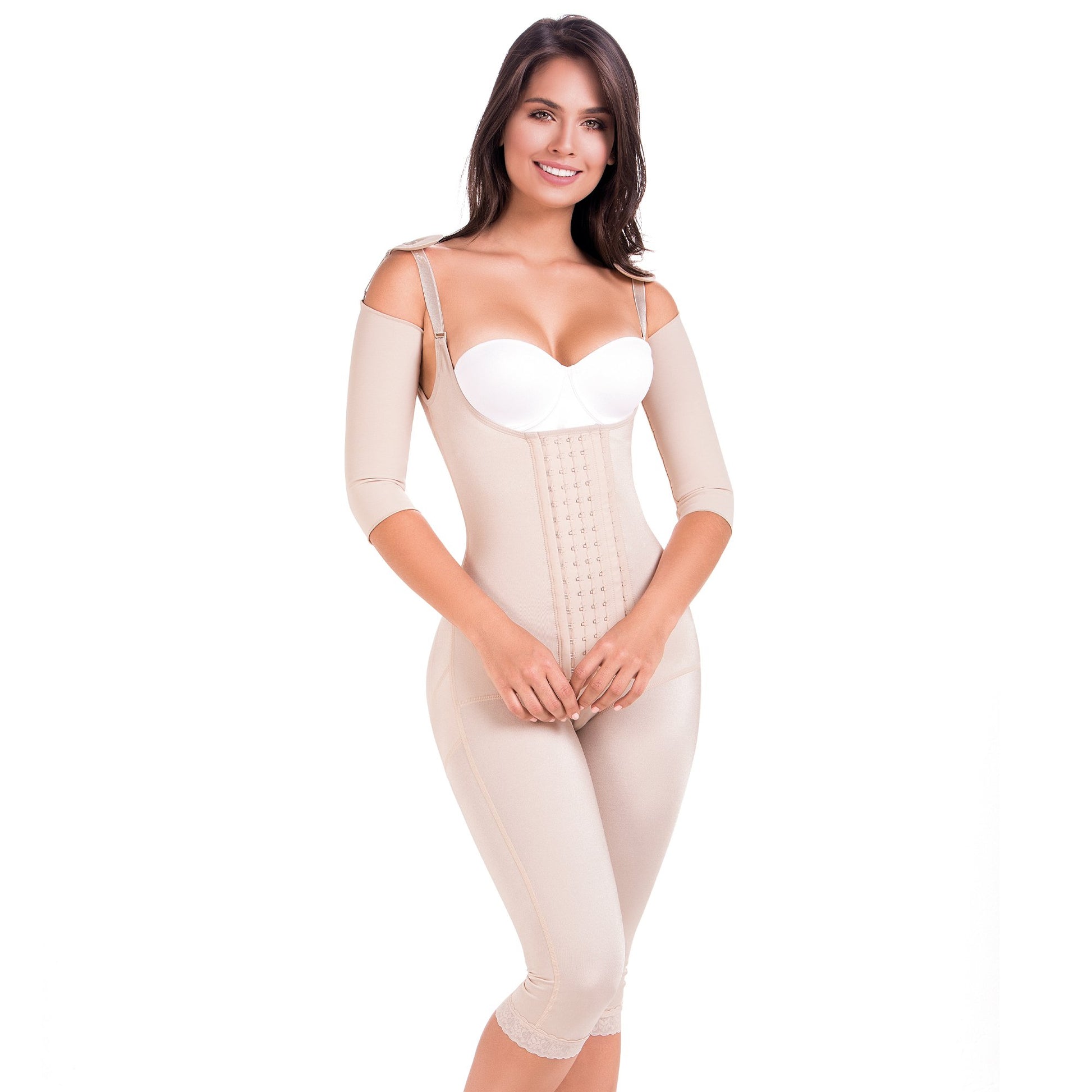 MariaE Fajas 9012 | Long Length Postoperative Bodysuit Bodyshap Wear Tummy Control for Women | Bodyshaper Butt-lifter Tummy Control Bodywear for Women - fajacolombian
