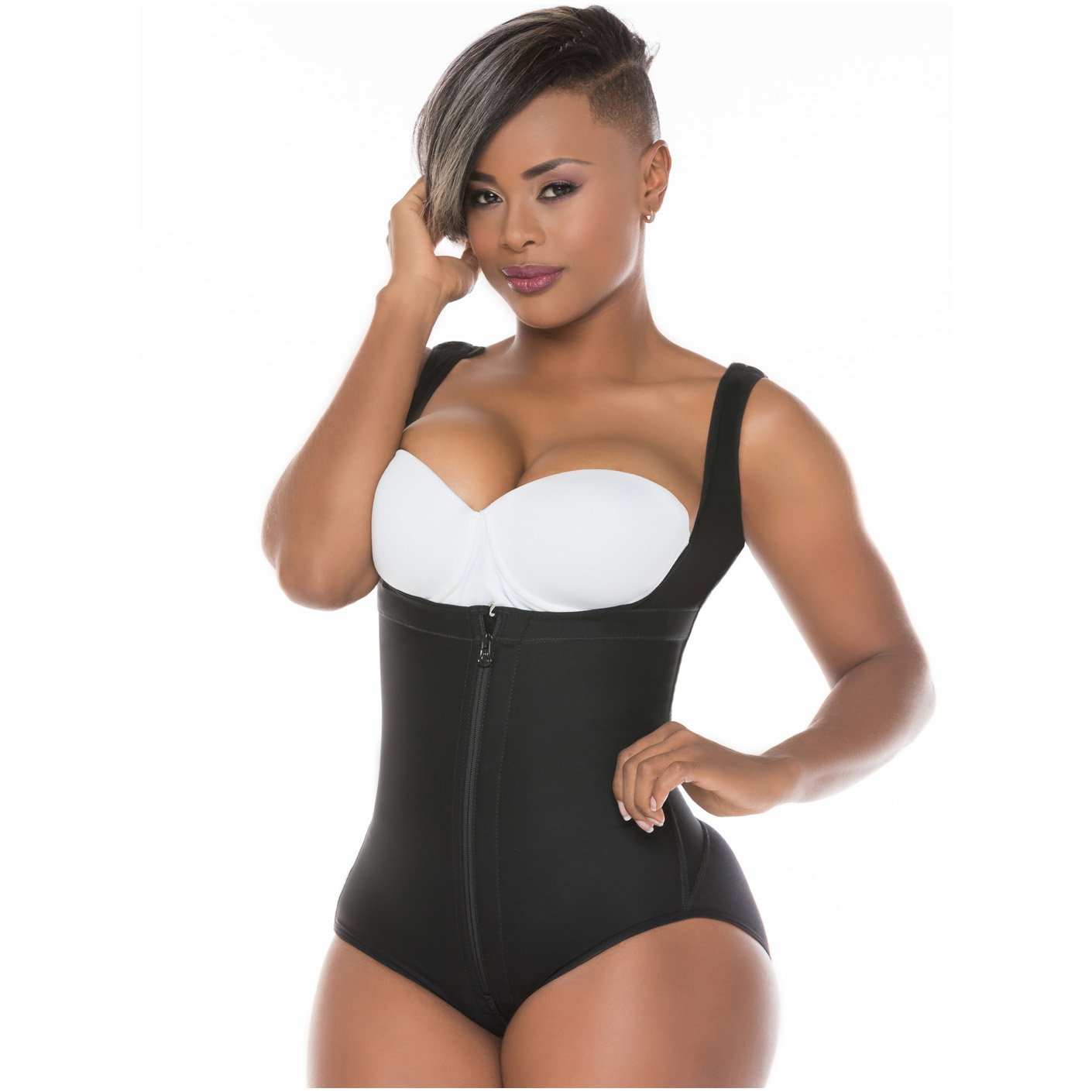 Fajas Salome 0419 | Butt Lifter Hiphugger Mid Thigh Body Shaper | Open Bust Tummy Control Shapewear for Women | Powernet - Pal Negocio