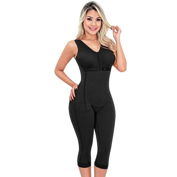 SONRYSE 010ZL Long Capri Shapewear Knee Length with Built-in bra & High Back | Post Surgery and Postpartum Use - fajacolombian