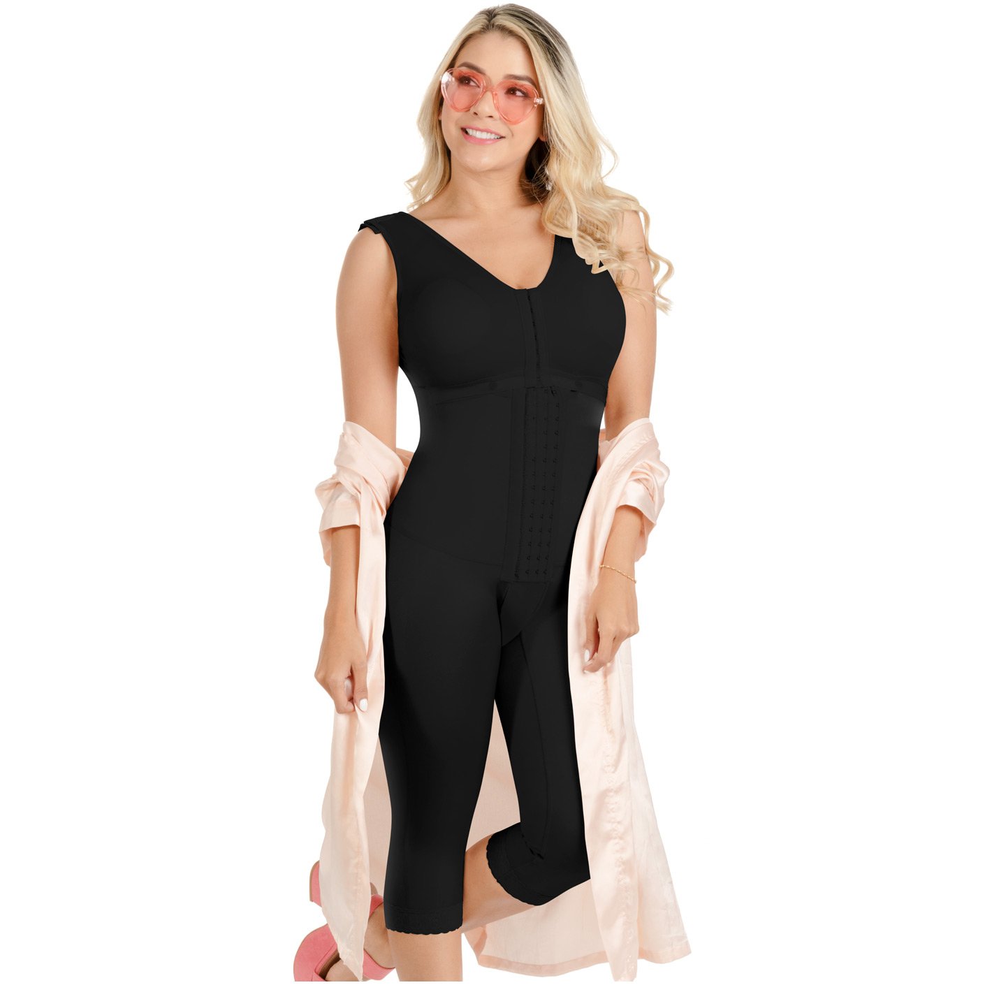 Fajas SONRYSE TR052  | Perfect Long Capri Post Surgery Bodysuit for Women | Compression Garments Post Surgery After Liposuction - fajacolombian