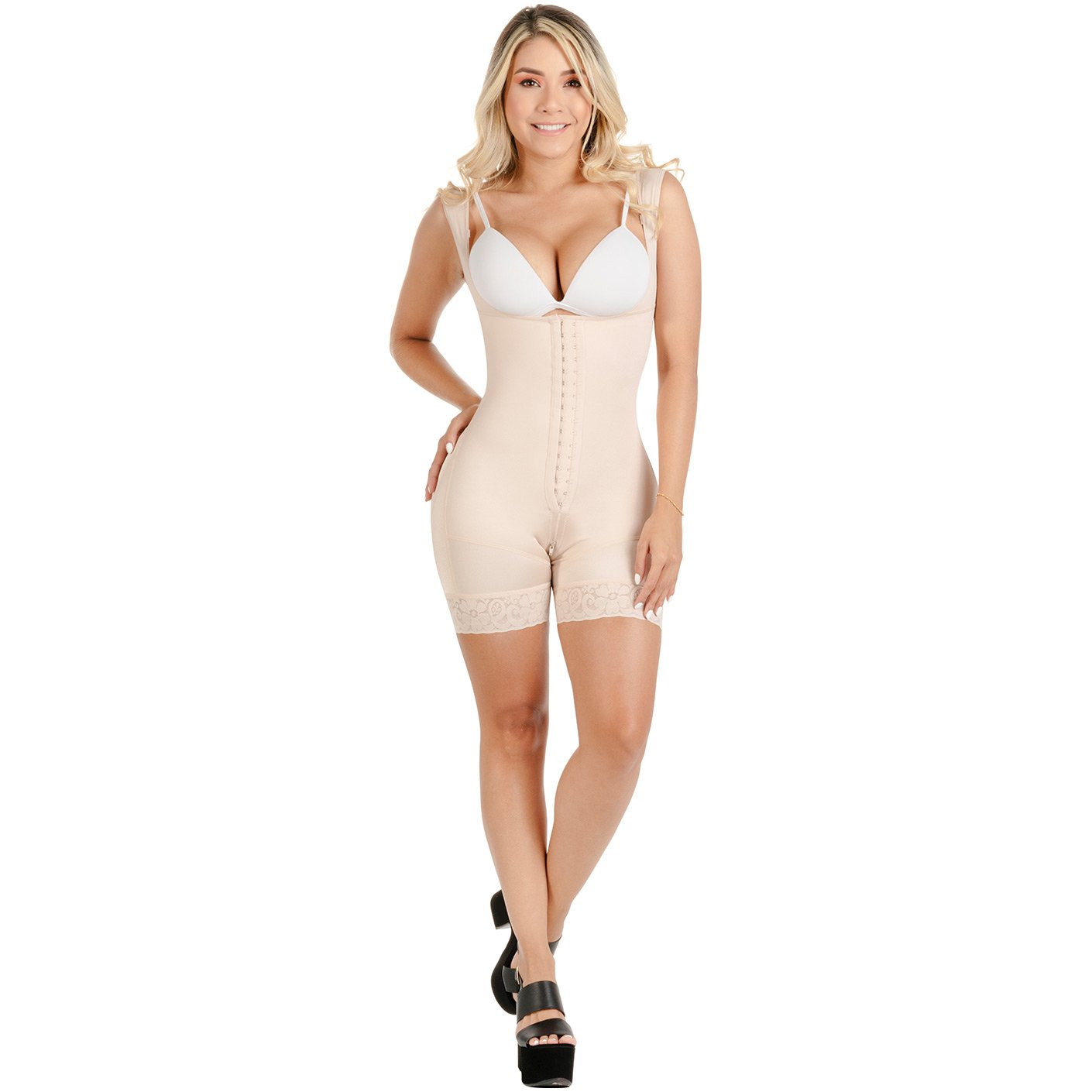 Fajas SONRYSE TR211 | Wider Straps Full Support Post Surgery Compression Garment Women Bodysuit | Tummy Control Women Body Shaper Mid Thigh Butt Lifter - fajacolombian