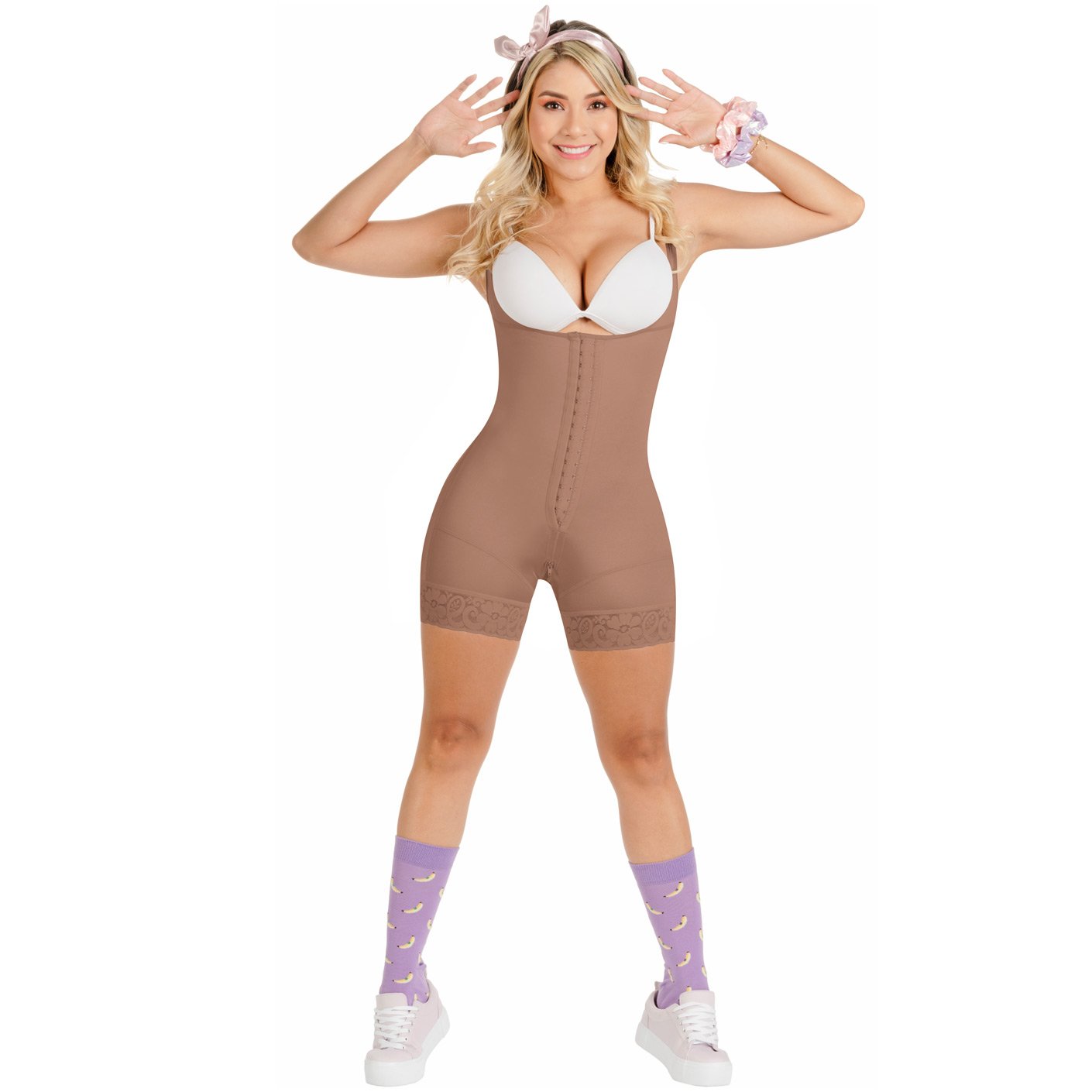 Fajas SONRYSE TR211 | Wider Straps Full Support Post Surgery Compression Garment Women Bodysuit | Tummy Control Women Body Shaper Mid Thigh Butt Lifter - fajacolombian