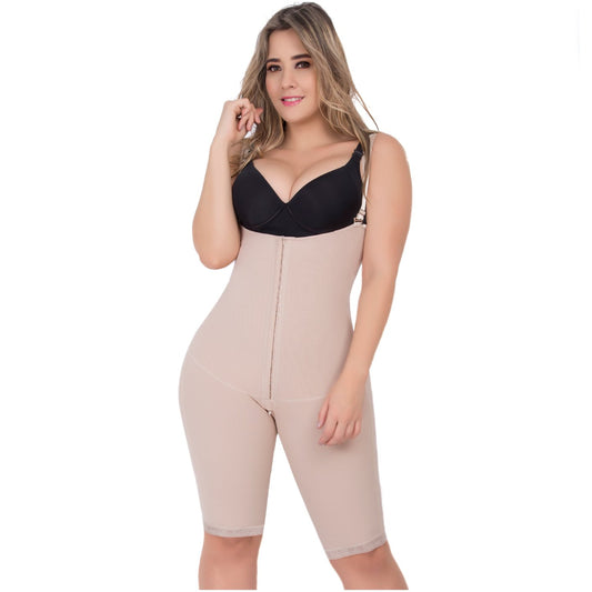 UPlady 6172 | Open Bust Tummy Control Butt Lifter Knee Length Bodysuit - Pal Negocio